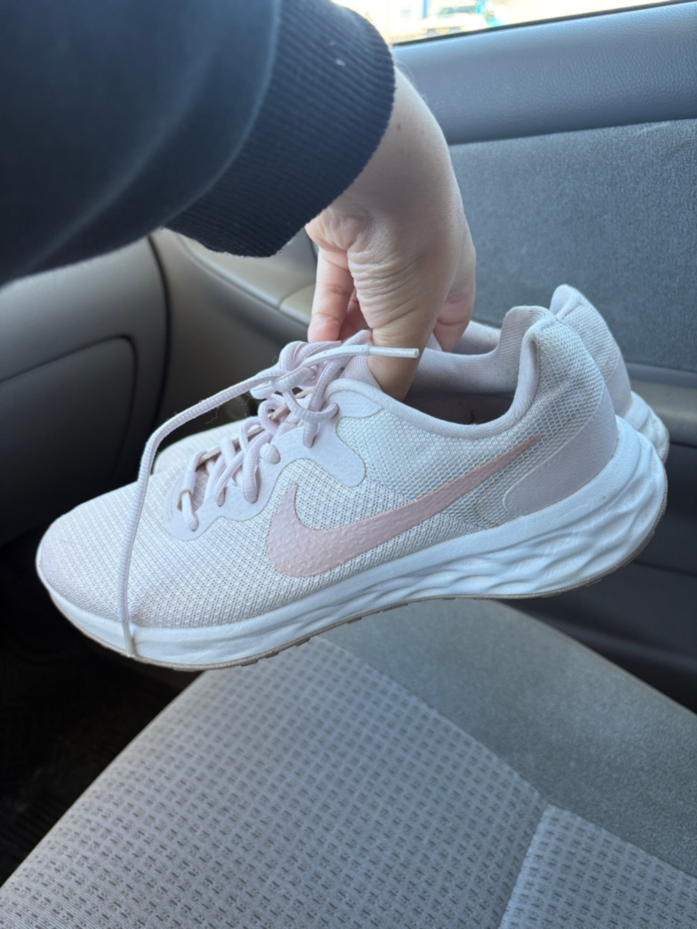 Nike Women's Running Sneakers - Pale Pink and White